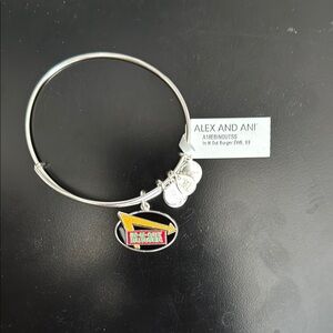 Alex and Ani Silver Bracelet with In-N-Out Charm